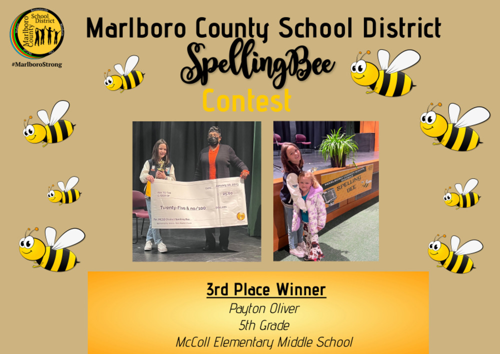 3rd Place- Spelling Bee Winner