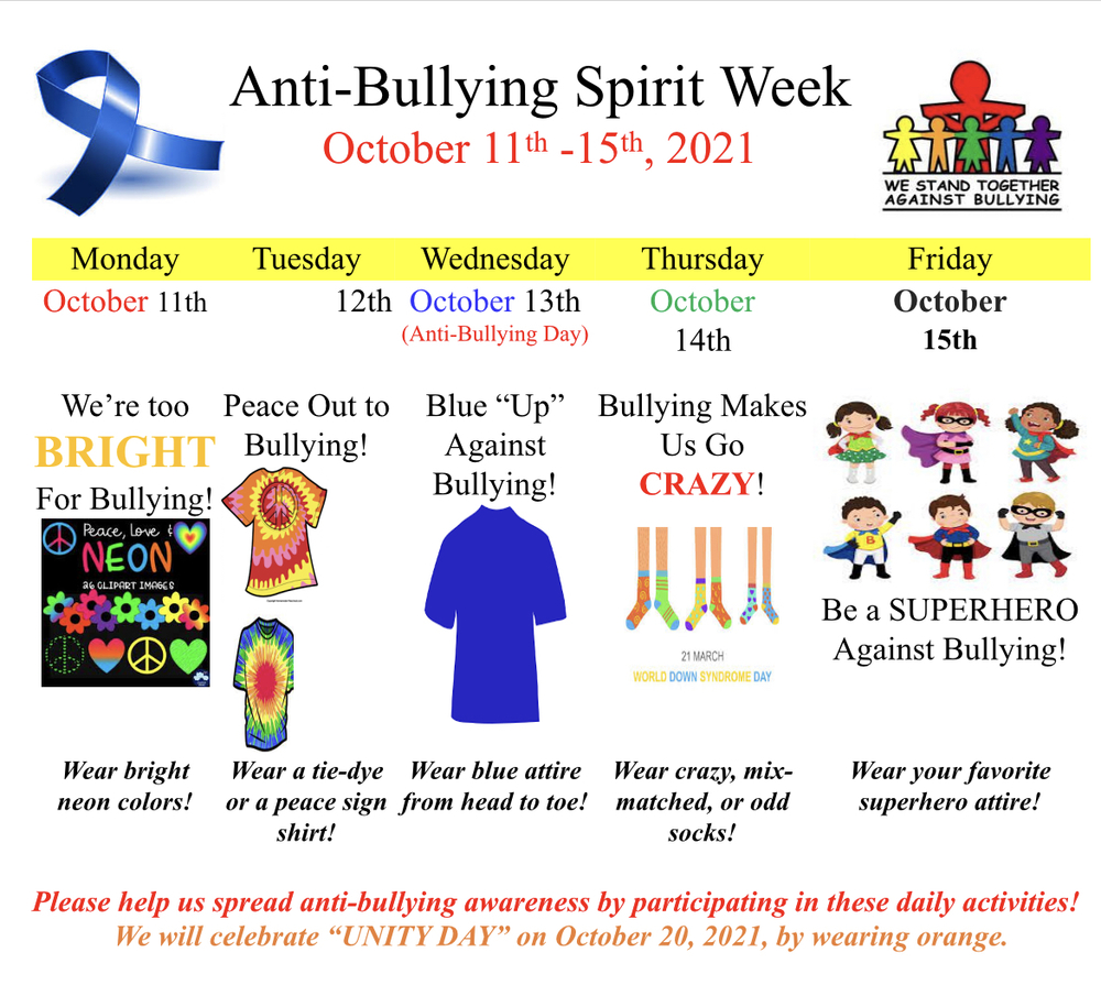 Bullying Prevention Spirit Week